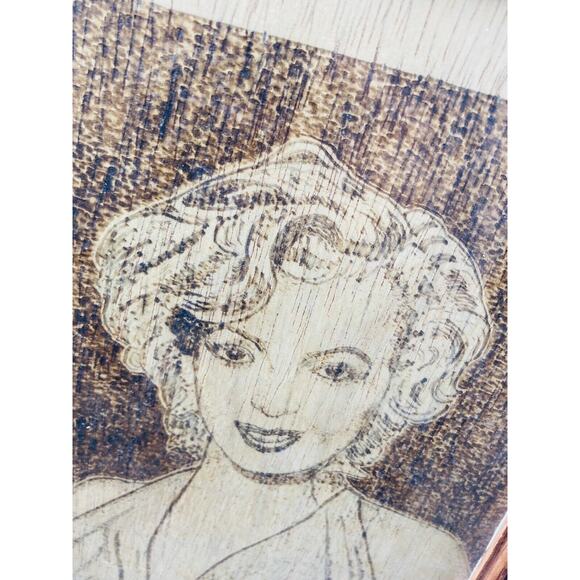 Handmade Art Etching Marilyn Monroe Wood Grains Carving Drawing Sketch Face Fron - Picture 5 of 9